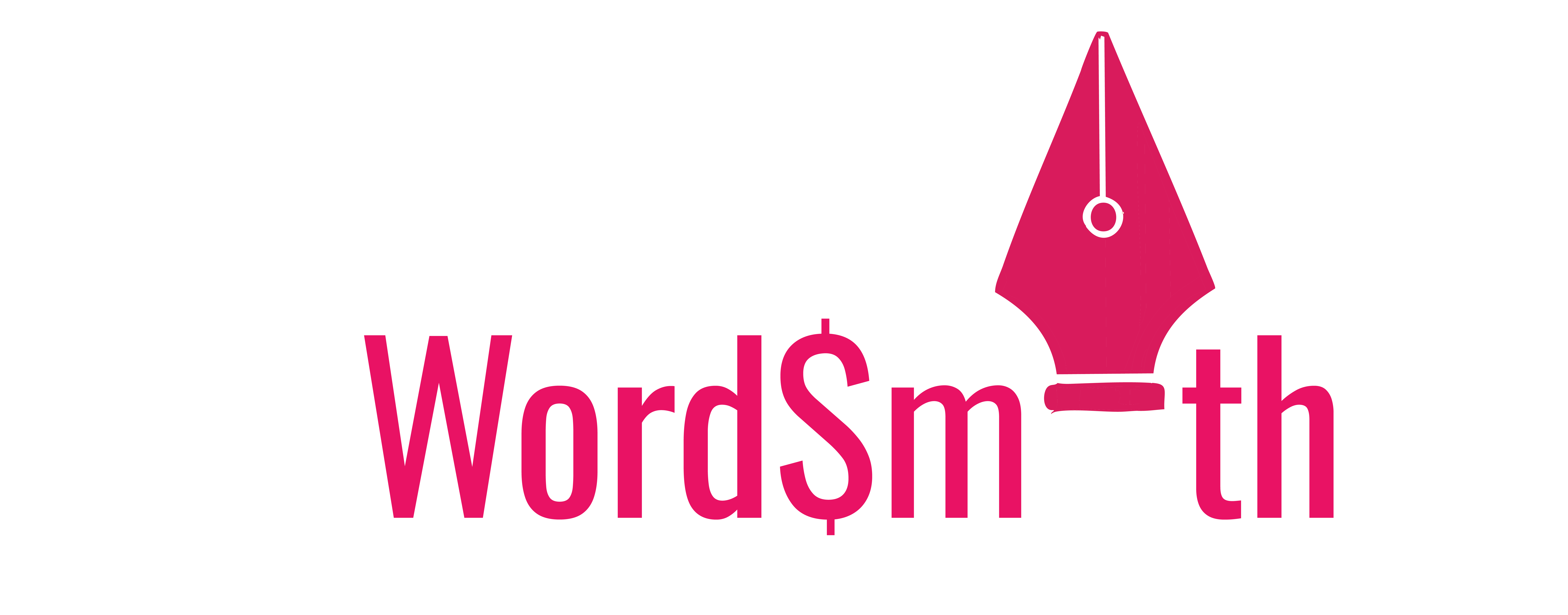 Marketing wordsmith written with an upward arrow depicting i in the spelling and $ depicting s in wordsmith and revenue